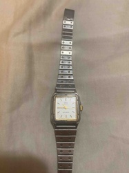 Q&Q Quartz Silver-Tone and Gold-Tone Accent Wristwatch