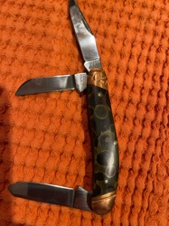 Multi-Blade Folding Pocket Knife with Spotted Handle