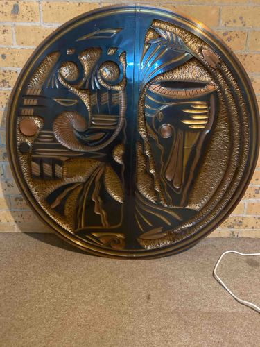 Art Deco Style Metal Wall Sculpture / Plaque