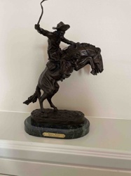 Bronco Buster Bronze Sculpture on Marble Base