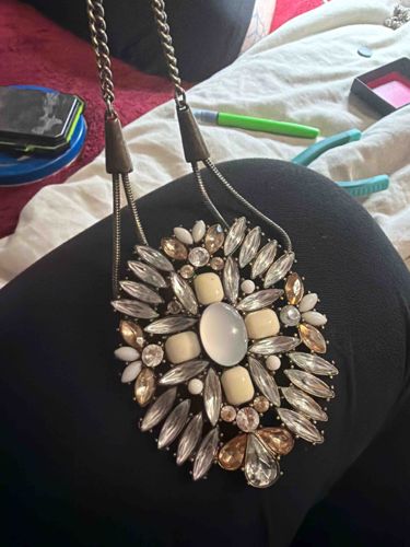 Modern Statement Faux Gemstone Bib Necklace