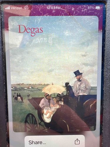 Digital Reproduction of Degas' 'Carriage at the Races' on Smartphone