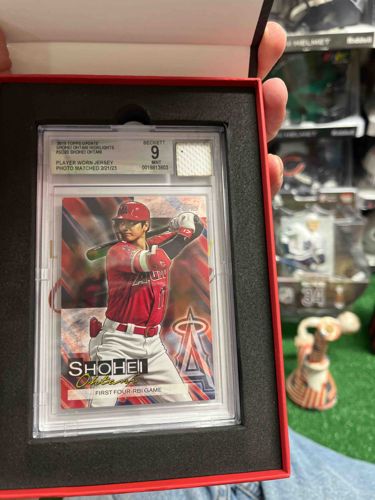 2018 Topps Update Shohei Ohtani Highlights Player-Worn Jersey Card - Beckett 9 Mint