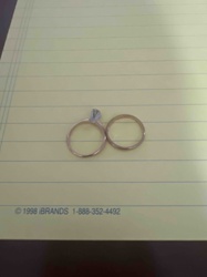 Gold-Toned Engagement Ring and Wedding Band Set