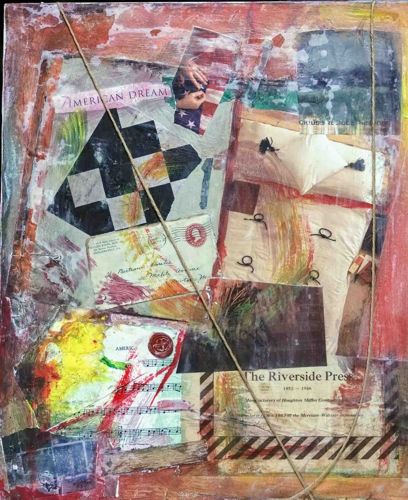 Mixed-Media Collage "American Dream" Assemblage