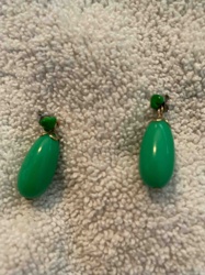 Vintage Green Drop Earrings