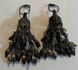 Ethnic/Tribal Silver-Toned Tassel Ornaments (Pair)