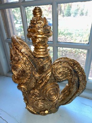 Abstract Gilt Scrolled Sculpture