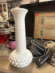 Milk Glass Hobnail Bud Vase