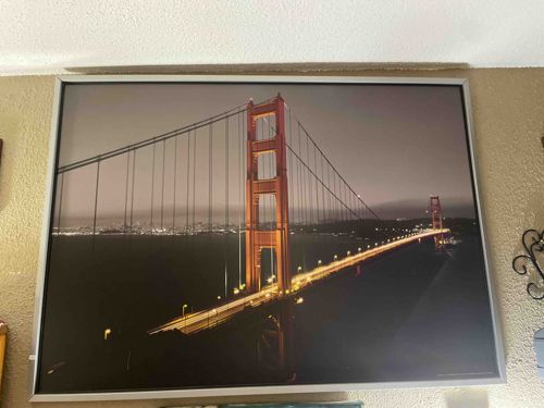 Framed Golden Gate Bridge Photograph at Dusk