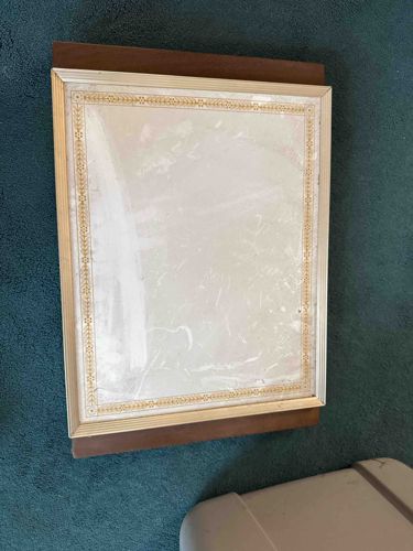 Framed Mirrored Wall Art with Greek Key Border