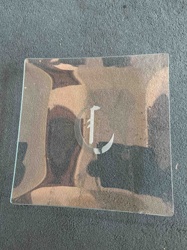Etched Glass Square Plate with Monogram 'L'