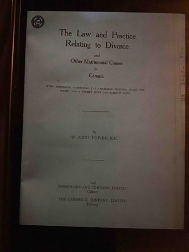 The Law and Practice Relating to Divorce and Other Matrimonial Causes in Canada