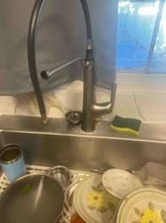 Modern Brushed Nickel Pull-Down Kitchen Faucet