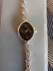 Women's Oval Face Rhinestone Bracelet Watch