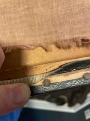 Upholstered Furniture Edge with Exposed Tacks