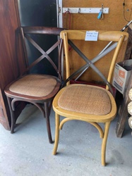 Pair of Thonet-Style Cross-Back Bistro Chairs