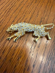 Rhinestone Panther Pendant or Brooch