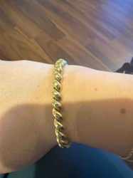 14 Karat Solid Gold Twisted Link Bracelet