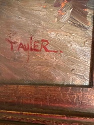 Signed Oil Painting with 'Tauer' Signature (Detail)
