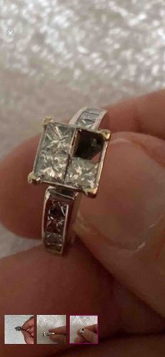 Damaged Quad-Center Princess Cut Diamond Ring