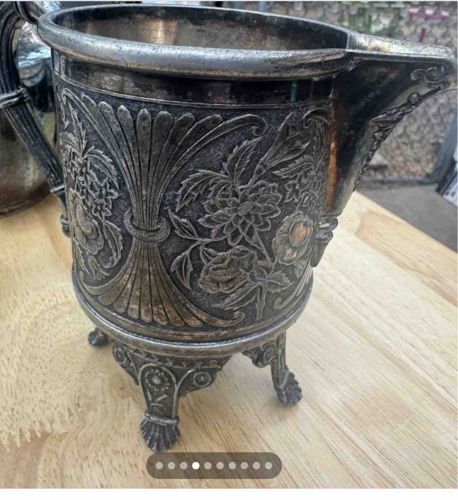 Victorian Style Ornate Silver-Plated Creamer