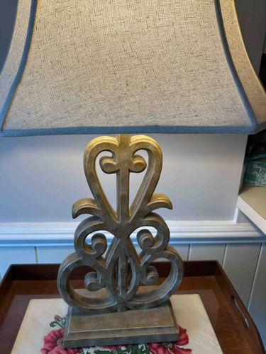 Lyrical Scrollwork Ceramic Table Lamp