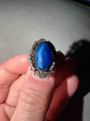 Sterling Silver and Blue Cabochon Ring