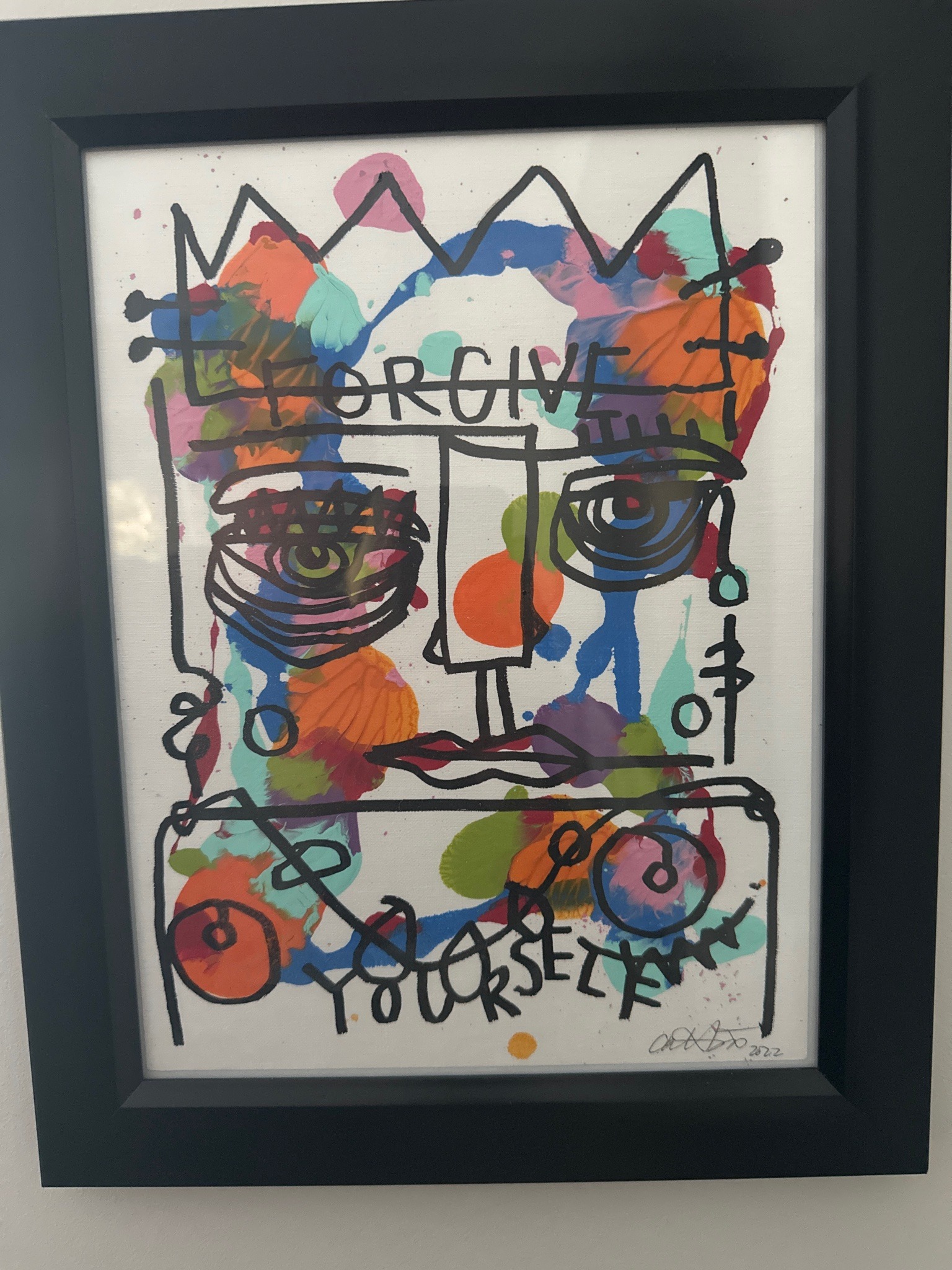 Submitted photo of Mixed media painting bearing a signature (unauthenticated)