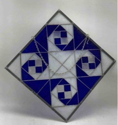Geometric Stained Glass Panel