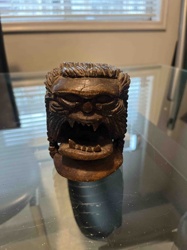 Carved Wooden Head Sculpture