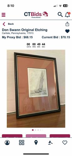 Don Swann Original Etching (Sailboat)