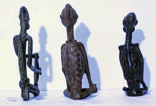 Dogon Bronze Seated Figures
