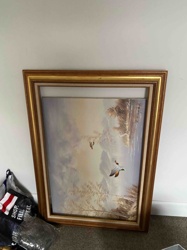 Landscape Painting with Ducks by R. Cooper