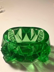 Emerald Green Depression Glass Salt Cellar