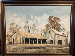 Rural Barn Landscape Painting