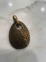 Two-Tone Beaded Oval Pendant
