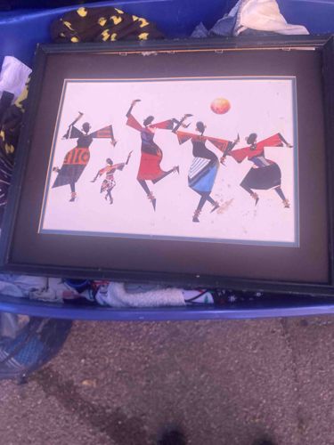Framed African-Inspired Figurative Print
