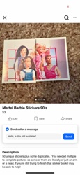 Mattel Barbie Stickers 90's