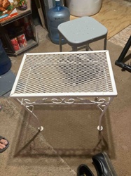 White Metal Patio Side Table
