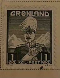 Gr&#248;nland 1 &#216;re KGL Post Postage Stamp, King Christian X