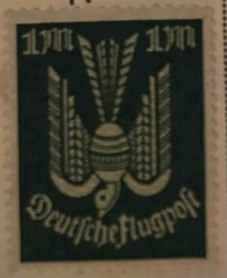 German Airmail Stamp, 1 Mark, featuring Soaring Eagle