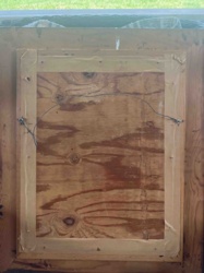 Framed Artwork Back with Plywood and Hanging Wire