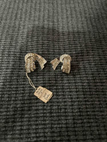 Vintage Rhinestone Clip-On Earrings by Marcel Boucher