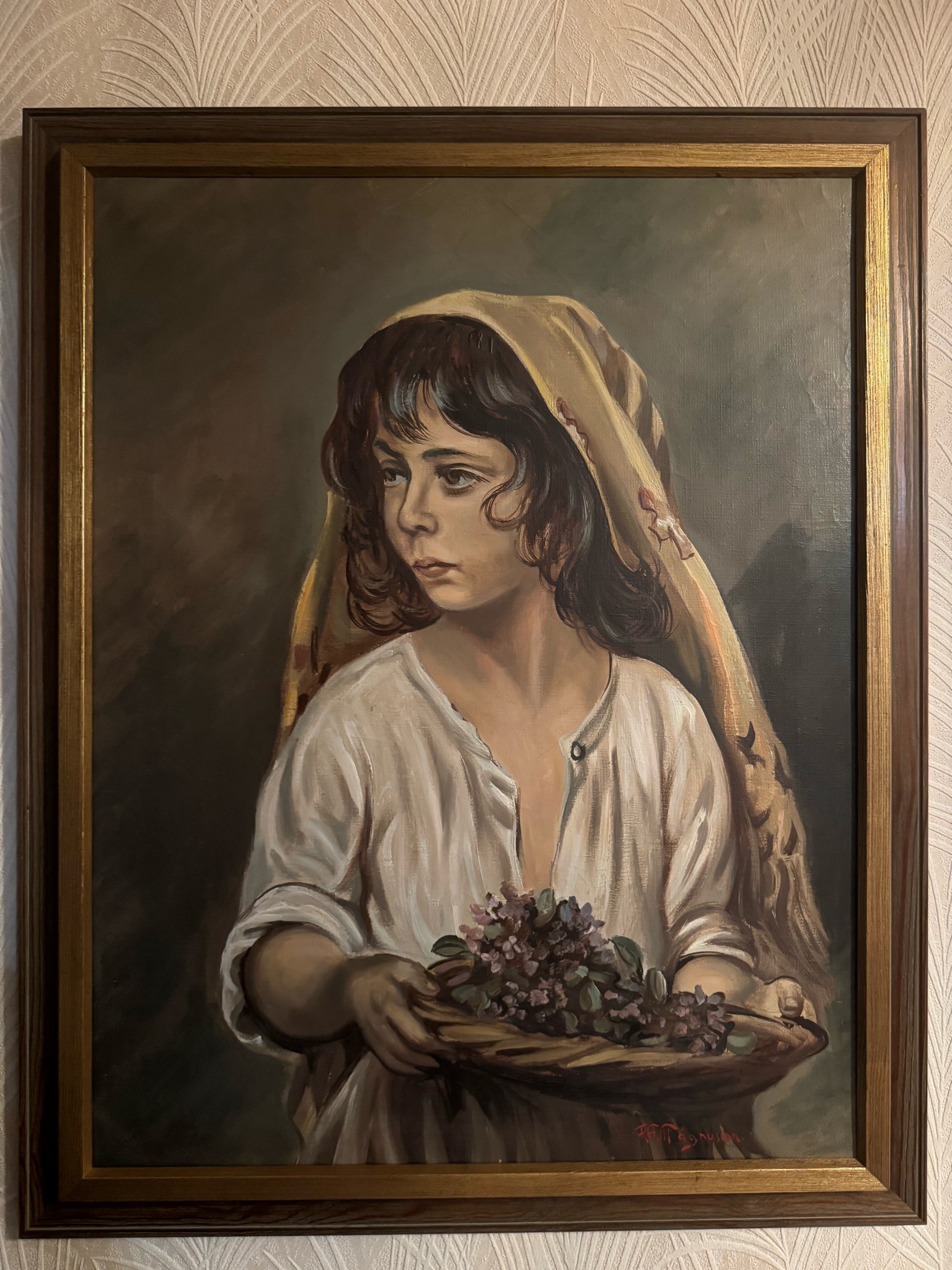 Submitted photo of Oil portrait of a young girl bearing a signature reading 'R. Vilh. Magnusson'