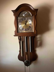 Traditional Wall-Mounted Pendulum Clock with Chimes
