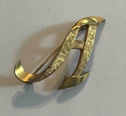 Gold-Toned Initial Brooch (Letter A)
