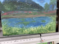 Impressionistic Landscape Painting of a Pond or Lake