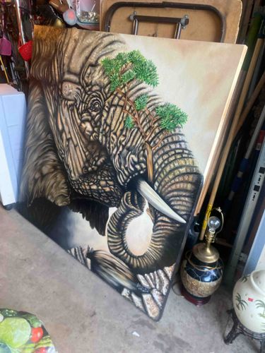 Mixed Media Elephant Painting
