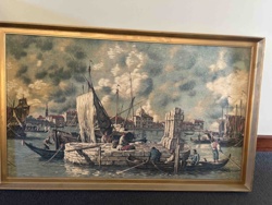 Framed Venetian Canal Scene Print